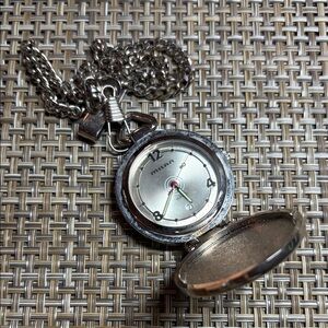 Unique Milan Quartz Pocket Watch MLN840 12inch Chain w/ Pocket Clip New Battery